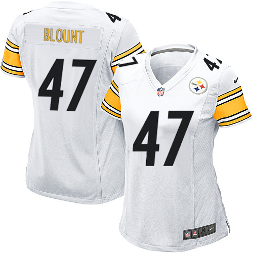 Women's Game Mel Blount Nike Jersey White Road - #47 NFL Pittsburgh Steelers